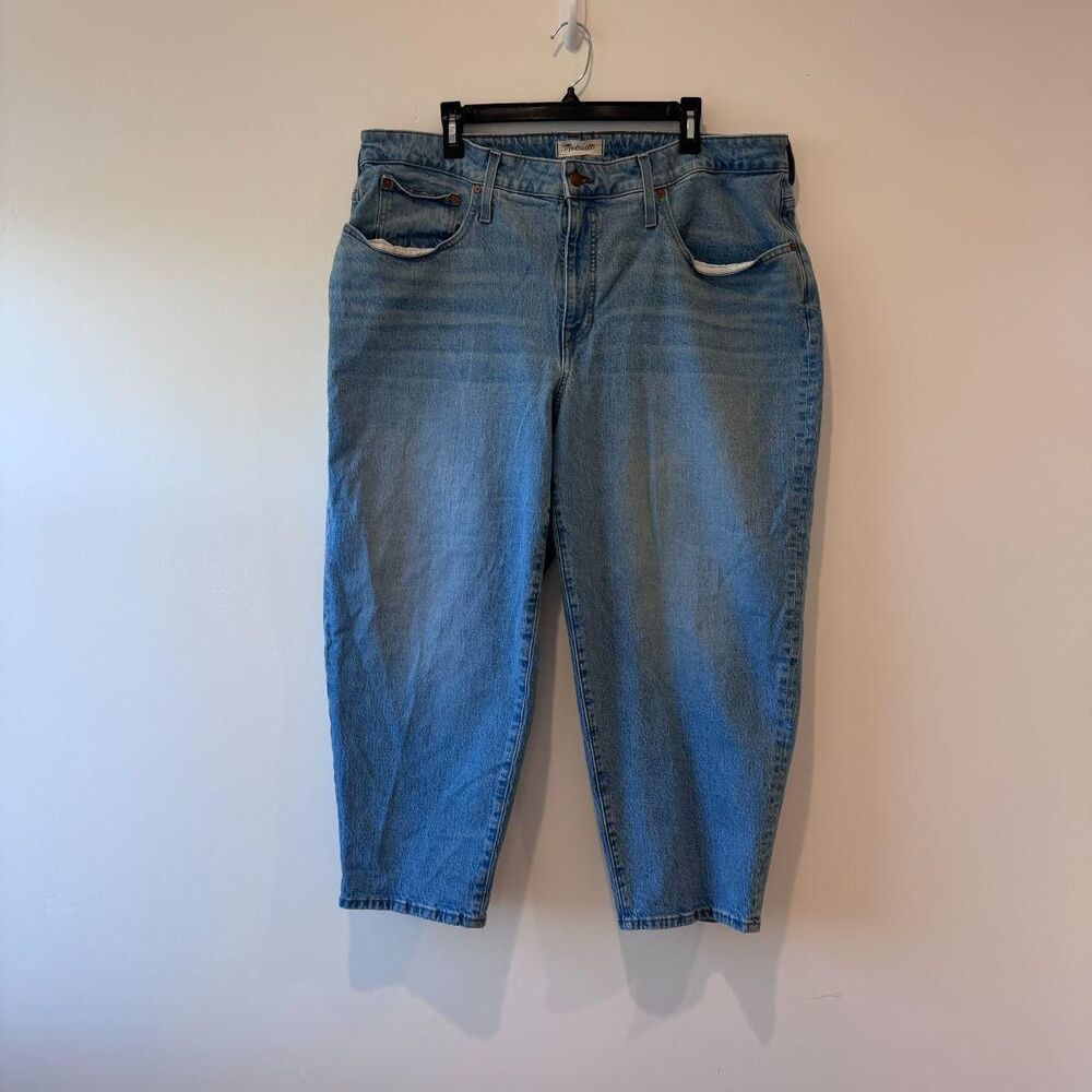 Madewell Balloon Jeans Size 18W Medium Wash High Rise Curved Leg Denim